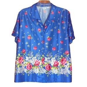 Vintage Haband Short Sleeves Button Down Blouse